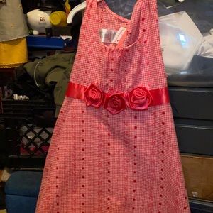 Pink flower and dot dress